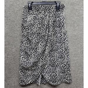 Lucy Paris Skirt Women's XS Black White Claire Gathered Knee Length NWT